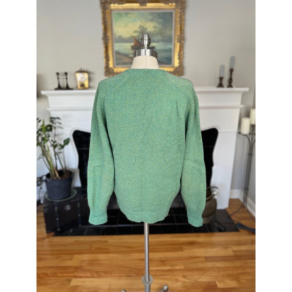 Vintage 60s 70s Jantzen v-neck sweater, green Tumblespun, Size M - Picture 5 of 6